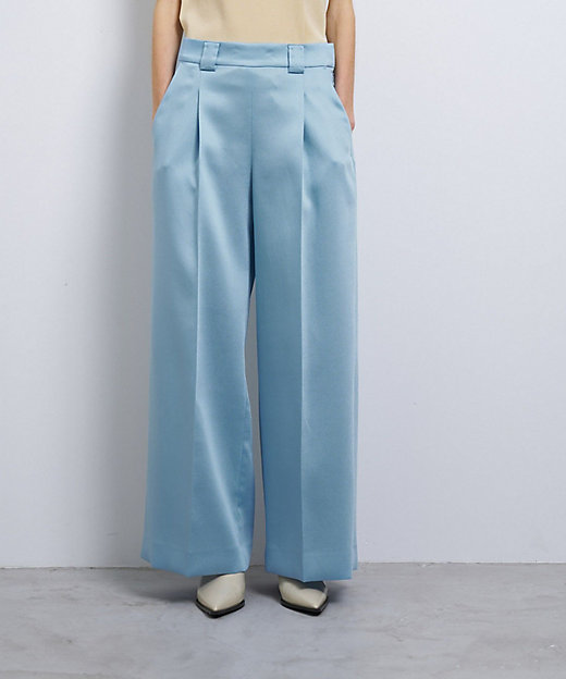 シルキーダブルクロスストレートワイドパンツ | LANVIN en Bleu シルキーダブルクロスストレートワイドパンツ | LANVIN en Bleu