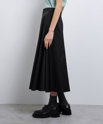 LANVIN　シワにならないボンディングボリュームフレアースカート　ブラック LANVIN シワにならないボンディングボリュームフレアースカート