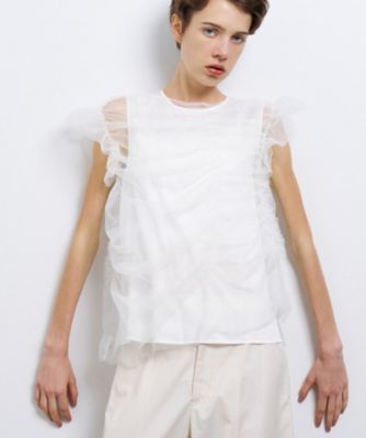 ＜LANVIN en Bleu (Women)＞アシンメチュールレイヤードブラウス