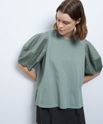 ＜LANVIN en Bleu (Women)＞コクーンスリーブコンビカットソー
