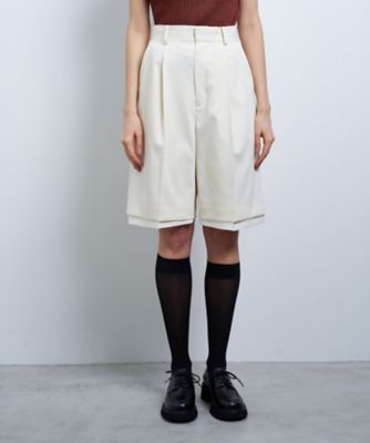 ウールポリエステルショートパンツ | LANVIN en Bleu (Women)/ランバン