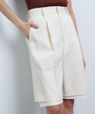 【SALE】LANVIN en Bleu (Women)/ランバン オン ブルー ウールポリエステルショートパンツ 91アイボリー 【三越伊勢丹/公式】