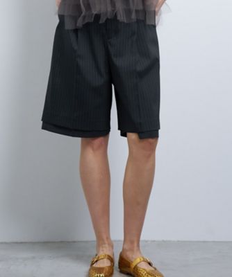 ＜LANVIN en Bleu (Women)＞ウールポリエステルショートパンツ