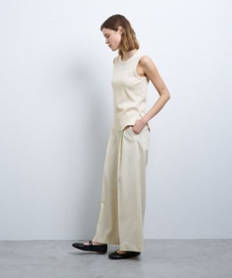 ウールポリエステルタックワイドパンツ | LANVIN en Bleu (Women