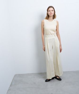 ウールポリエステルタックワイドパンツ | LANVIN en Bleu (Women