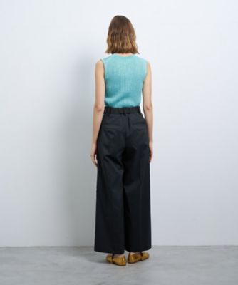 ウールポリエステルタックワイドパンツ | LANVIN en Bleu (Women