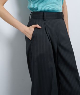 ウールポリエステルタックワイドパンツ | LANVIN en Bleu (Women