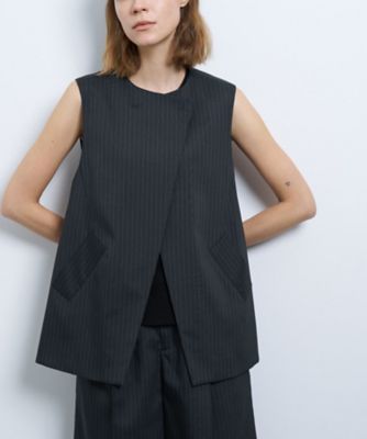 ＜LANVIN en Bleu (Women)＞ウールポリエステルフレアベスト