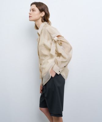 LANVIN en Bleu (Women)/ランバン オン ブルー オーガンジーショルダーリボンブラウス