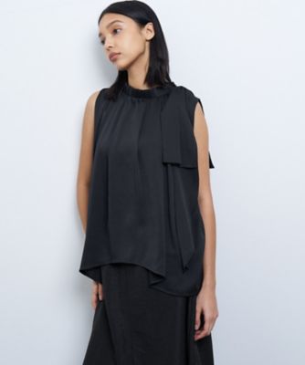 ＜LANVIN en Bleu (Women)＞サテンショルダーリボンブラウス
