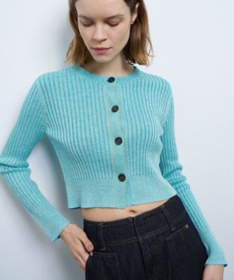 ＜LANVIN en Bleu (Women)＞カラーステッチワイドリブカーディガン