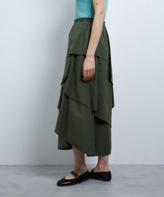 撥水ナイロンラッフルティアードスカート