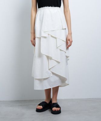 撥水ナイロンラッフルティアードスカート