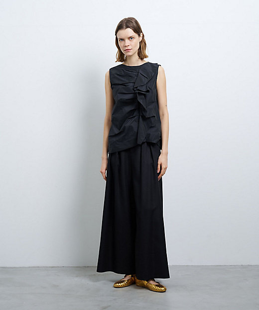手洗い可】シャンブレータフタフリルブラウス | LANVIN en Bleu 手洗い可】シャンブレータフタフリルブラウス | LANVIN en Bleu