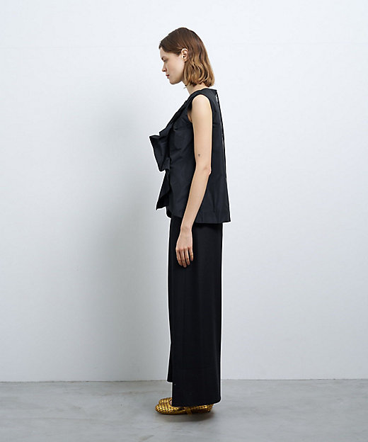 手洗い可】シャンブレータフタフリルブラウス | LANVIN en Bleu 手洗い可】シャンブレータフタフリルブラウス | LANVIN en Bleu