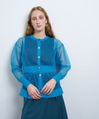 大幅お値下げ　美品　ランバンオンブルー　シアーカーディガン シアーレイヤードカーディガン|LANVIN en Bleu | LANVIN en Bleu
