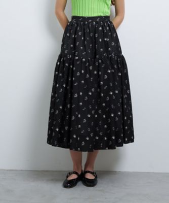 【SALE】LANVIN en Bleu (Women)/ランバン オン ブルー fleuretteジャカードスカート 94クロ ロングスカート【三越伊勢丹/公式】