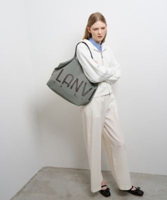 【今大人気☆】LANVIN キャンパストートバッグ ロゴ ロゴポリエステルキャンバストートバッグ|LANVIN en Bleu