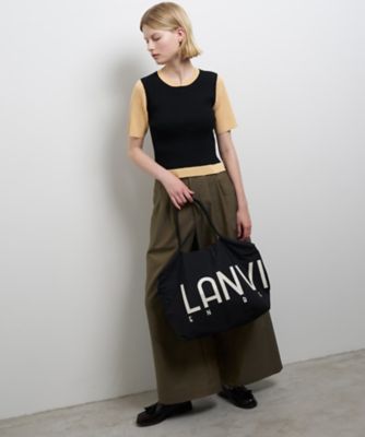 ✨激レア✨ LANVIN en Bleu カゴバッグ ロゴ バイカラー ハンド ロゴ