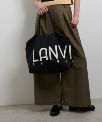 あじさい レア品 良品 定価約26万 ランバン ラムレザー ロゴバッグ① ロゴドロストトートバッグ | LANVIN en Bleu (Women)/ランバン オン