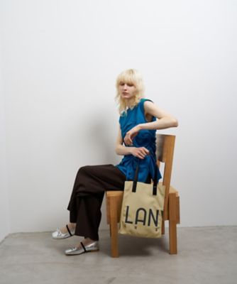 ロゴポリエステルキャンバストートバッグ | LANVIN en Bleu (Women