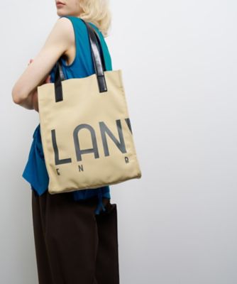 ＜LANVIN en Bleu (Women)＞ロゴポリエステルキャンバストートバッグ
