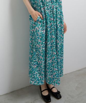Ｂｒｕｍｅ　Ｄｏｔ／Ｌｕｓｈ　Ｇａｒｄｅｎプリントワンピース