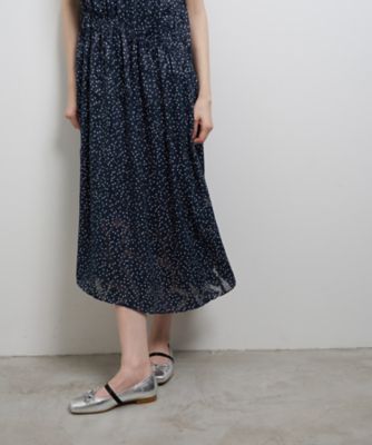 Ｂｒｕｍｅ　Ｄｏｔ／Ｌｕｓｈ　Ｇａｒｄｅｎプリントワンピース