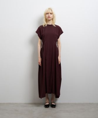 【LANVIN】ランバンワンピース【フランス製】サイズT.36 ナイロンタスランギャザーワンピース | LANVIN en Bleu (Women