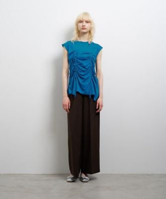 ドロストギャザーノースリーブカットソー | LANVIN en Bleu (Women