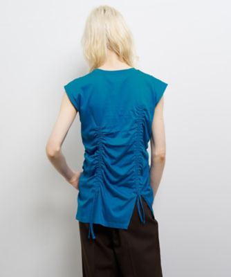 ドロストギャザーノースリーブカットソー | LANVIN en Bleu (Women