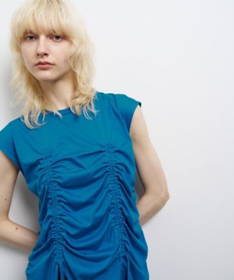 ＜LANVIN en Bleu (Women)＞ドロストギャザーノースリーブカットソー