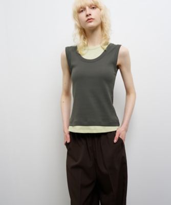 LANVIN en Bleu - ランバンオンブルー　タンクトップパット付　38 LANVIN en Bleu - ランバンオンブルー タンクトップパット付 38