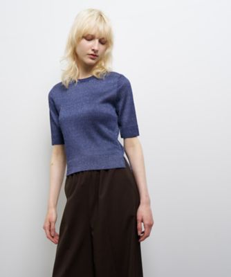 LANVIN en Bleu (Women)/ランバン オン ブルー プリーツハーフスリーブニット