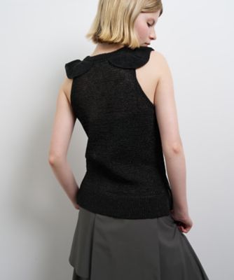 フリル付きノースリーブニット フリルノースリーブニット | LANVIN en Bleu (Women)/ランバン オン