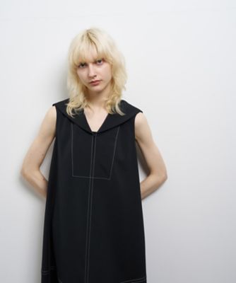 【CHICLINE 】 SERIAN セリアンカラーポケットフレアワンピース セーラーカラーフレアワンピース | LANVIN en Bleu (Women