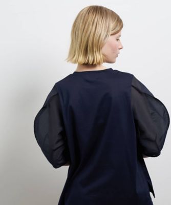 LANVIN en Bleu (Women)/ランバン オン ブルー シアーコクーンスリーブコンビカットソー