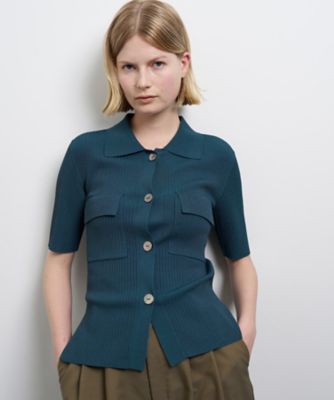 ランバン オン ブルー（LANVIN en Bleu）/リブポロニット リブポロニット | LANVIN en Bleu (Women)/ランバン オン ブルー