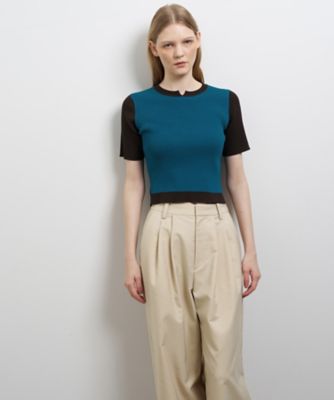 LANVIN en Bleu - ランバン オン ブルー　カラーブロックリボンニット カラーブロックリブニット | LANVIN en Bleu (Women)/ランバン