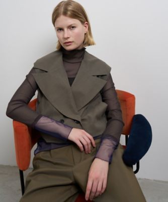 ＜LANVIN en Bleu (Women)＞シアーショートベスト