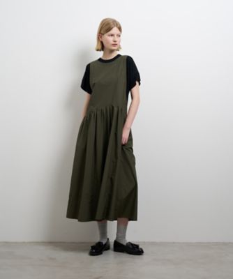 LANVIN en Bleu ギャザーカットマキシワンピース テラコッタ LANVIN en Bleu ギャザーカットマキシワンピース テラコッタ