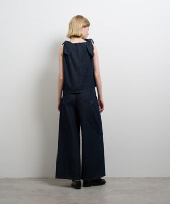 ショルダーリボンデニムブラウス | LANVIN en Bleu (Women)/ランバン