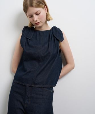 ＜LANVIN en Bleu (Women)＞ショルダーリボンデニムブラウス