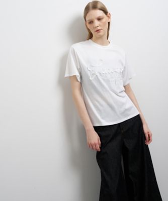 グログランテープロゴ刺繍Tシャツ | LANVIN en Bleu (Women