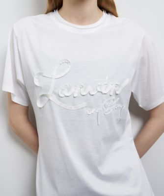グログランテープロゴ刺繍Tシャツ | LANVIN en Bleu (Women