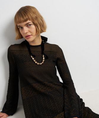 LANVIN COLLECTION ランバン ベルベットリボン ニット バケット ベルベットリボンネックレス|LANVIN en Bleu | LANVIN en Bleu