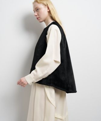 フェイクファーフレアベスト | LANVIN en Bleu (Women)/ランバン オン