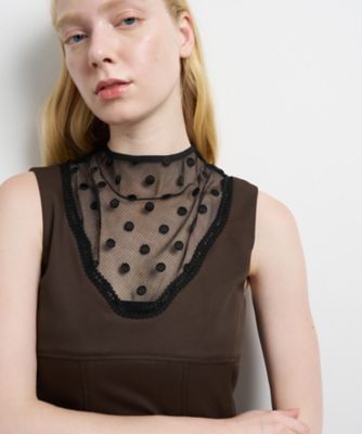 プリーツコンビマットサテンワンピース | LANVIN en Bleu (Women