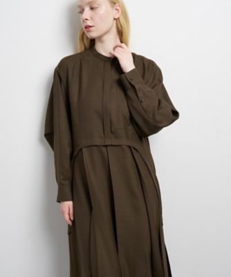 プリーツコンビシャツワンピース プリーツコンビシャツワンピース | LANVIN en Bleu (Women