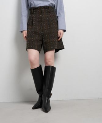 ＜LANVIN en Bleu (Women)＞ツイード／ウールメルトン　ショートパンツ